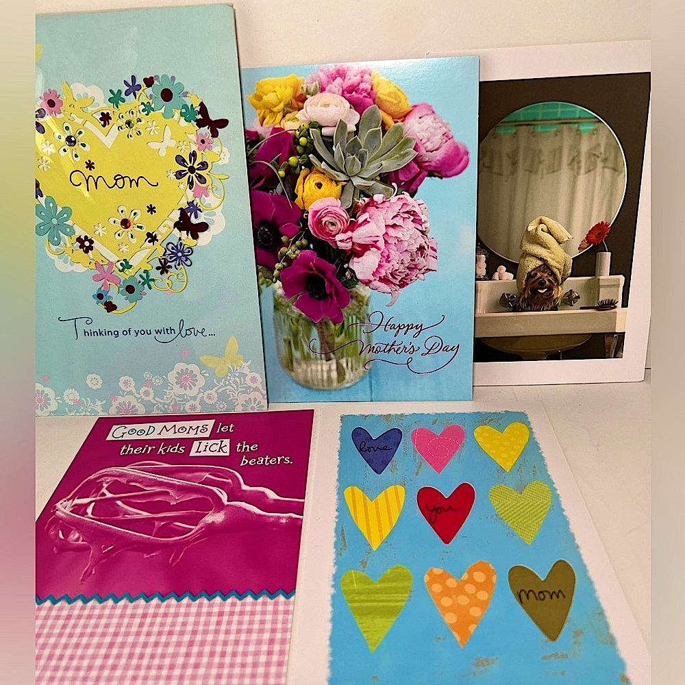 5 Happy Mother’s Day Hallmark Greeting Cards Butterflies Flowers Dog Spa Hearts